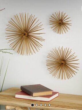 Gold Starburst Metal Wall Décor - Set of 3
